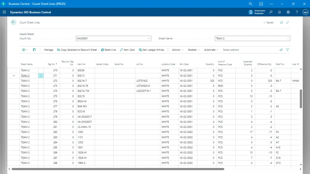 Advanced Inventory Count (Flexible Count Sheet Generation)