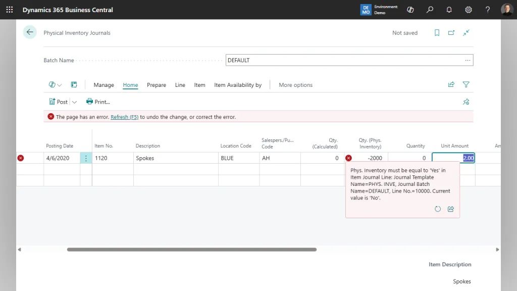 Limited Validation in Business Central Leads to Posting Failures