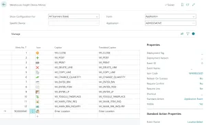 Warehouse Insight Device Menu