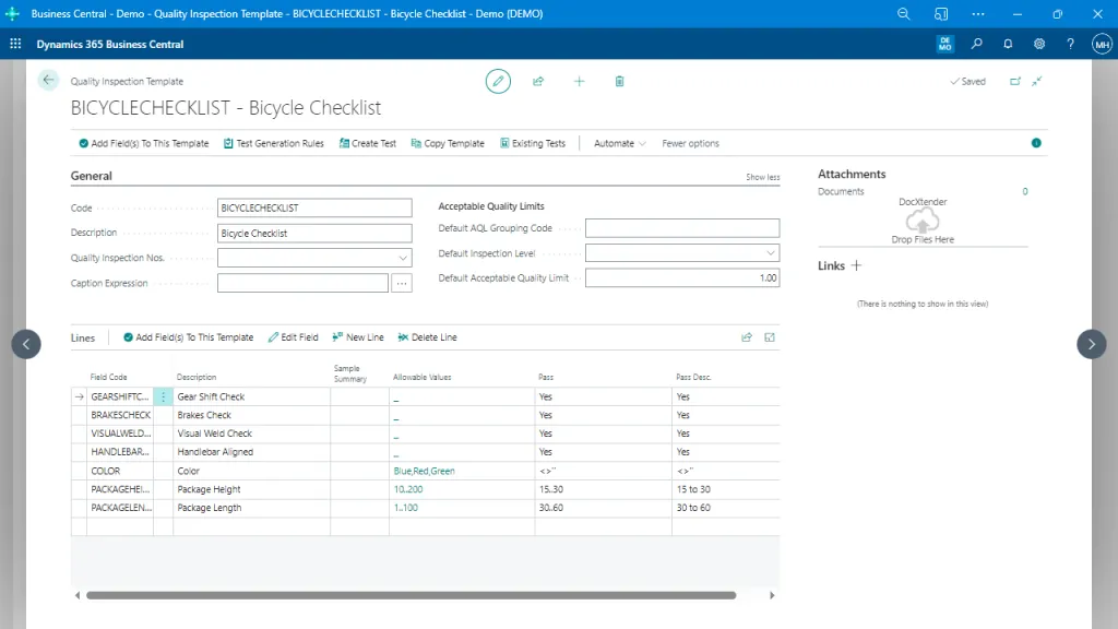 Component Inspection Template