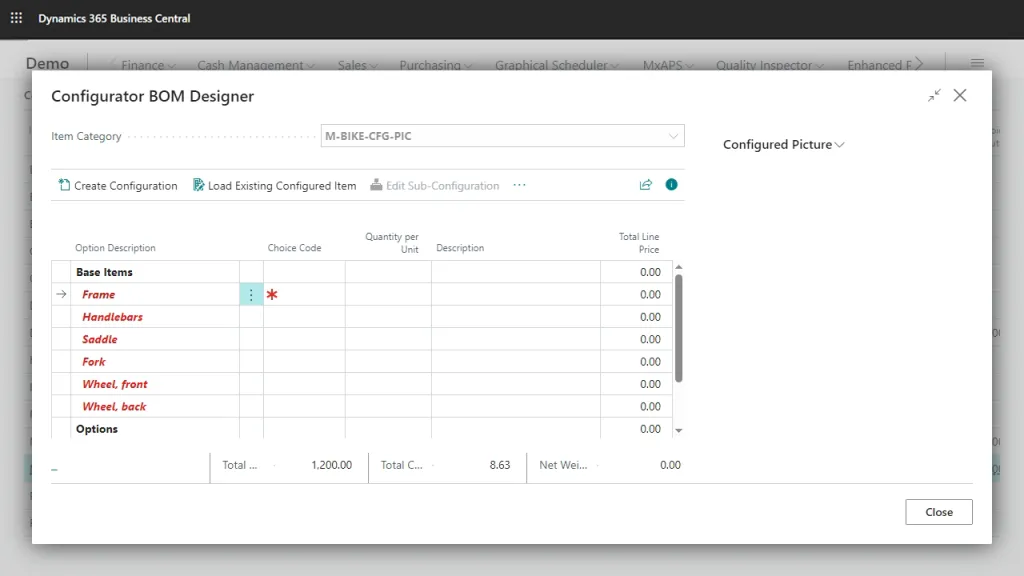 Configurator BOM Designer Animation