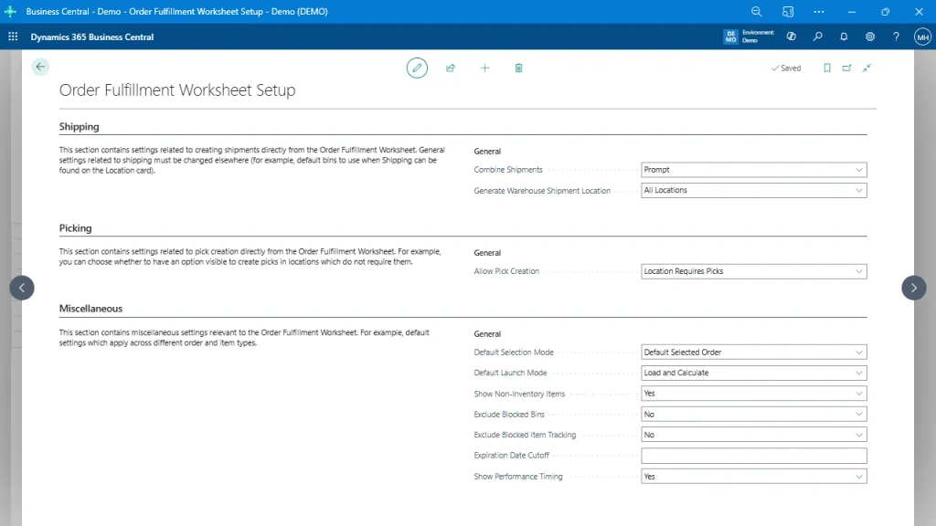 Configure Default Behavior for Order Fulfillment