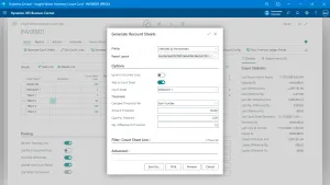 Configuring Inventory Count Sheets
