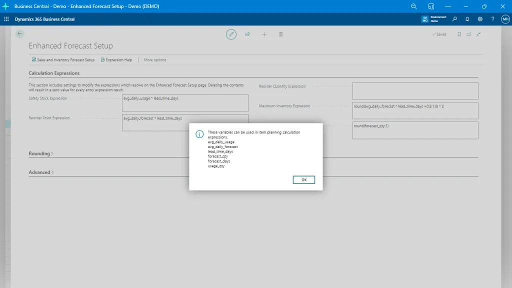 Demand Forecast Confirmation