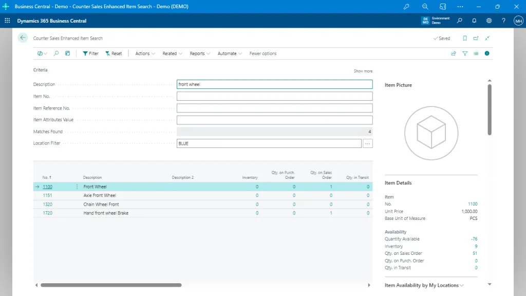 Enhanced Item Search