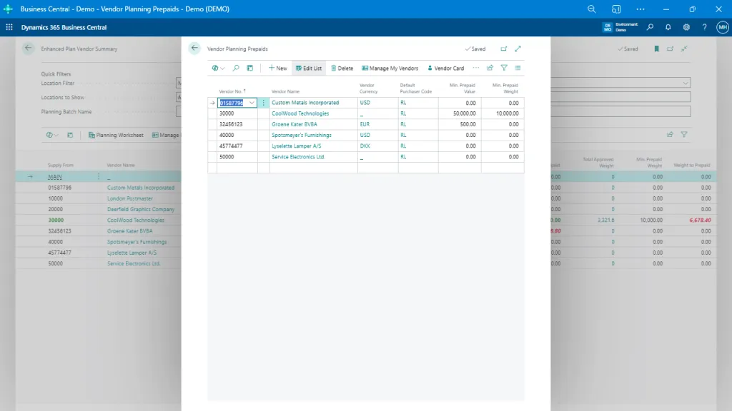 Vendor Prepaids Tracking