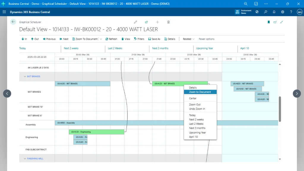 Drill into Scheduling Details with Precision Views