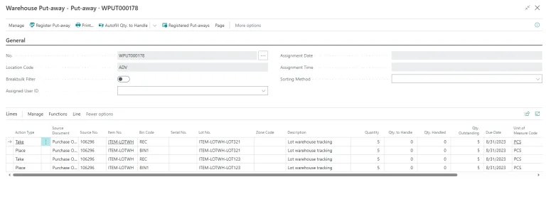 Item Tracking Information