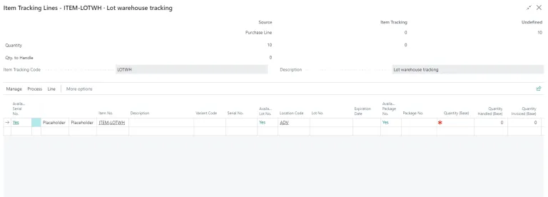 Lot and Serial Number Tracking - Item Tracking Lines