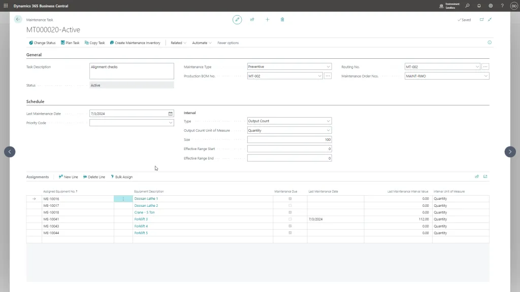 Maintenance Manager Task