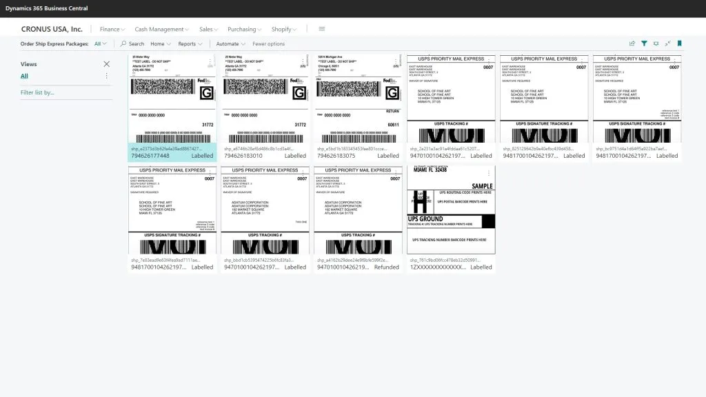 Order Ship Express Packages