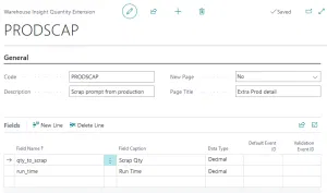 Prod Out Doc Enable Scrap and Runtime