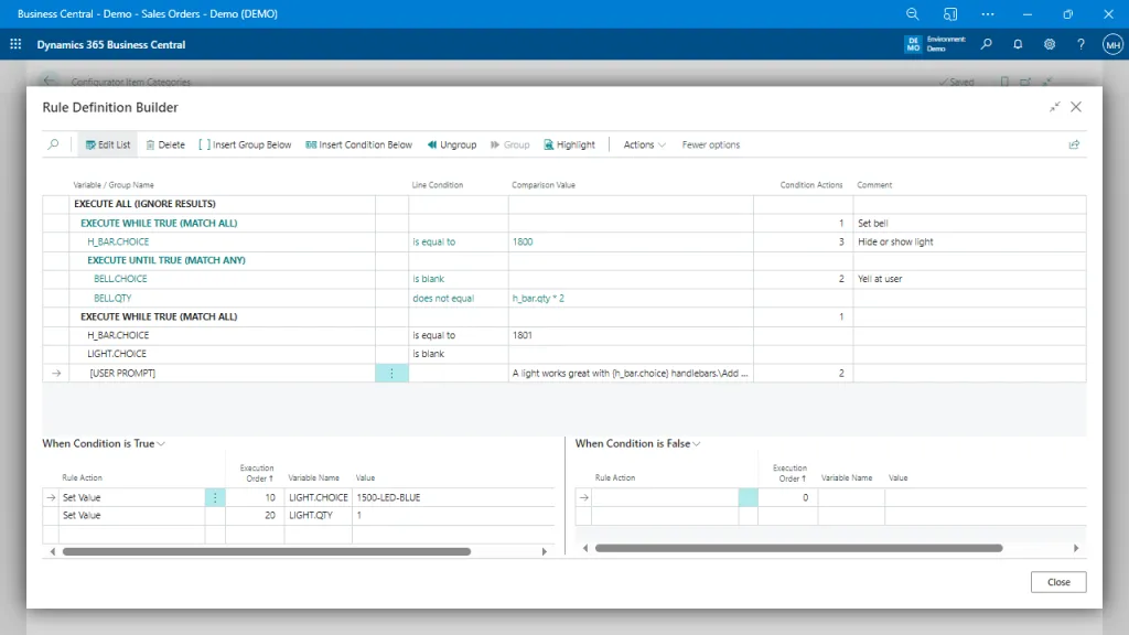 Product Configurator - Rule Definition Builder