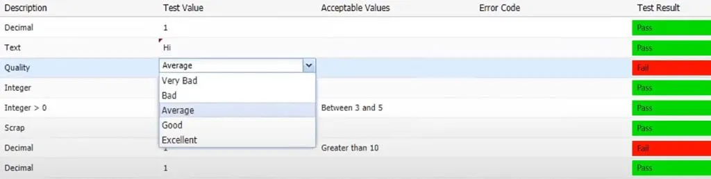 Quality Inspection Test