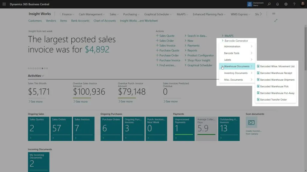 Sample Warehouse Barcode Reports