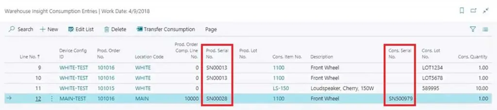 Tracking Consumption in Business Central