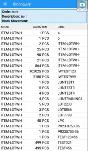 Warehouse Insight and Bin Contents