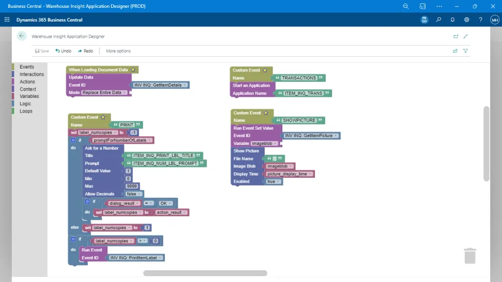 Warehouse Setup in Business Central - Warehouse Insight - Application Designer