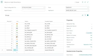Warehouse Insight Device Menu