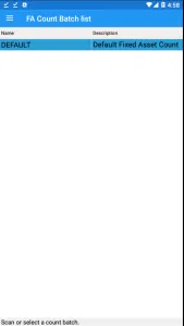 Fixed Asset Count Batch List