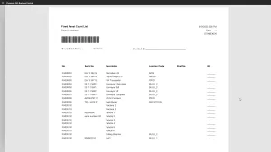 Fixed Asset Count List